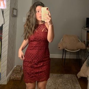 High Neck Lace Dress